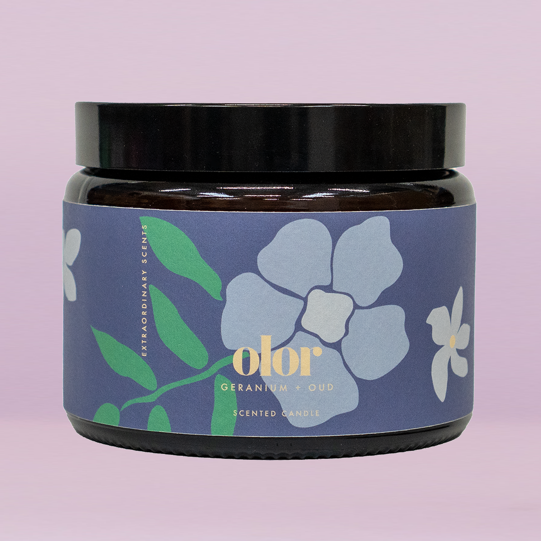 Geranium + Oud Scented 3 Wick Jar Candle