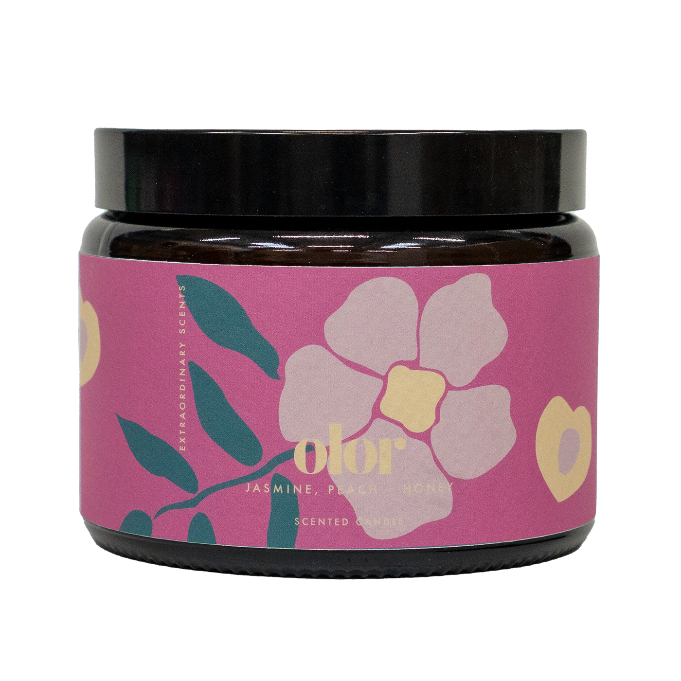 Jasmine, Peach + Honey Scented 3 Wick Jar Candle