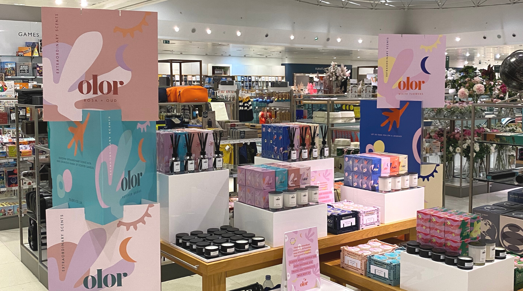 OLOR Scented Candles, Diffusers and Wax Melts at John Lewis Trafford Centre 
