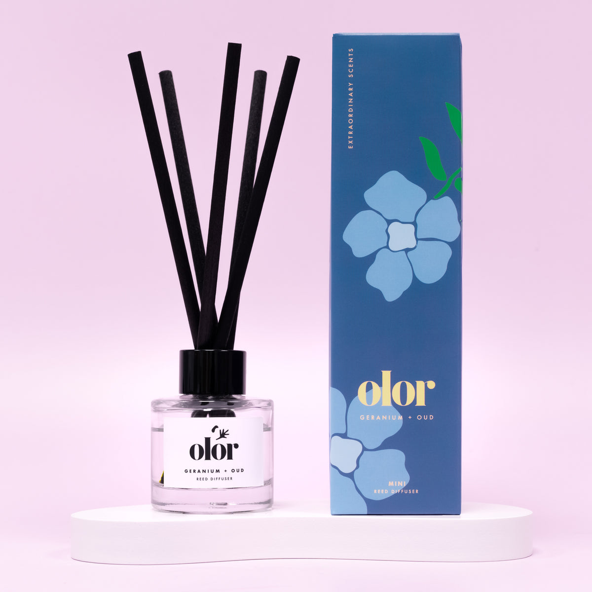 Mini Reed Diffuser Vial Geranium + Oud Mini Reed Diffuser