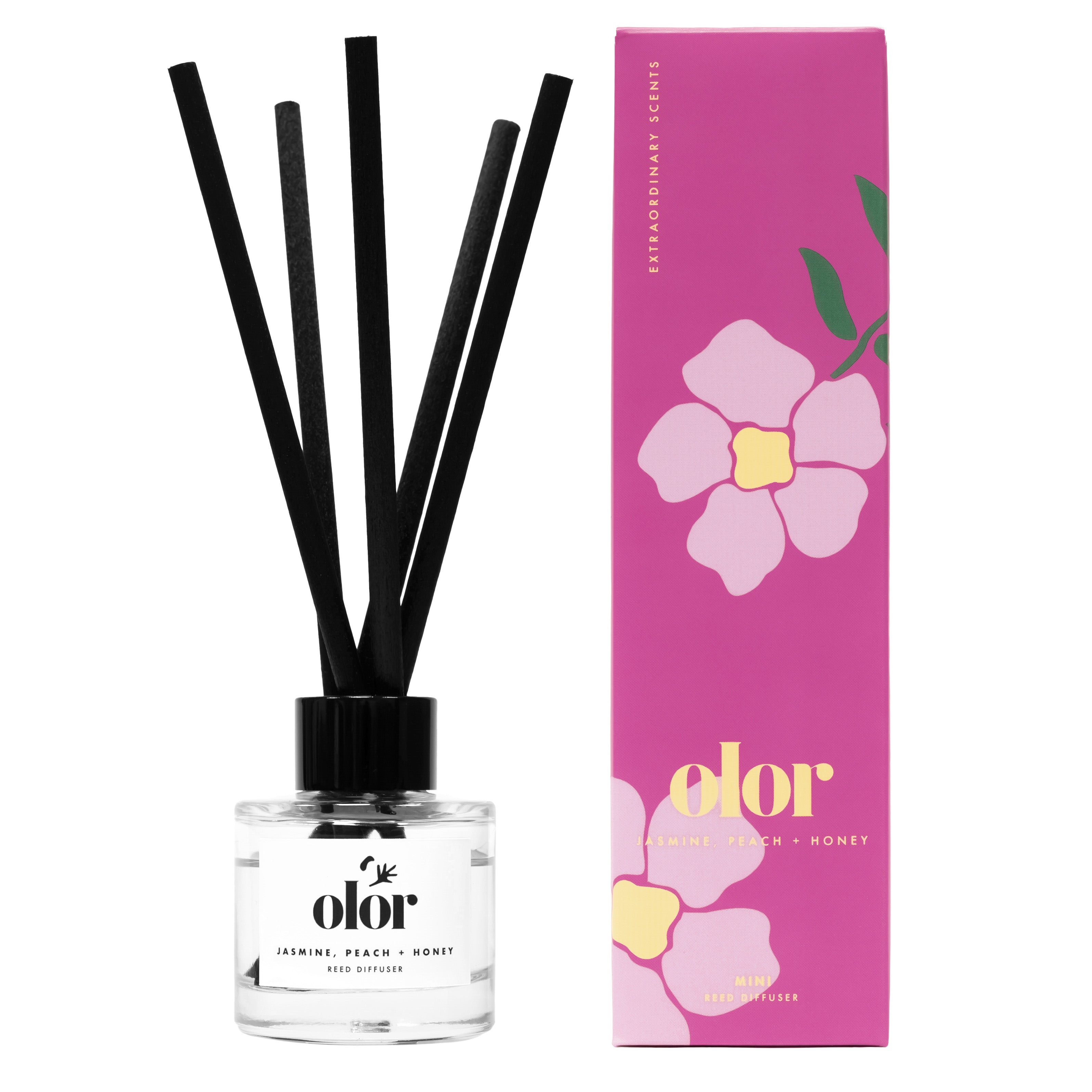 Jasmine, Peach + Honey Mini Reed Diffuser