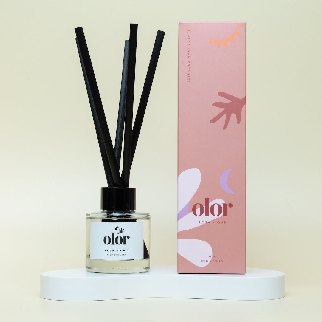 OLOR Rosa + Oud Luxury Reed Diffuser