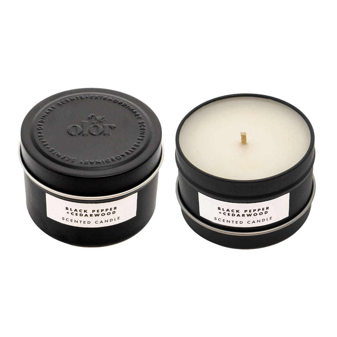 Black Pepper + Cedarwood Travel Candle