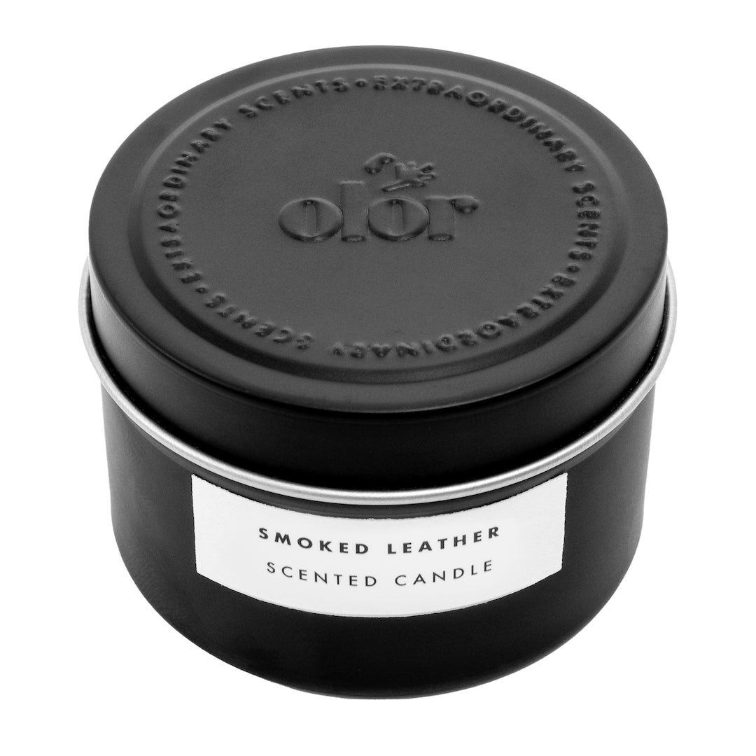 Smoked Leather Travel Candle